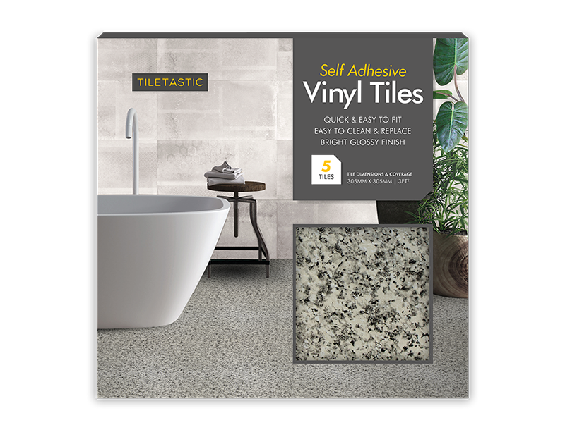 Granite Stone Adhesive Floor Tiles 5pk